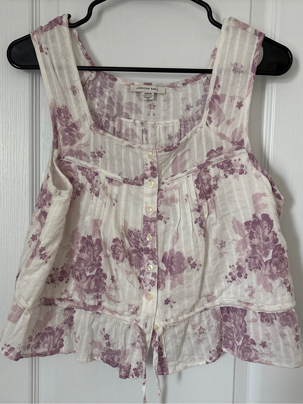 American Eagle Floral Peplum Tank Top - Medium